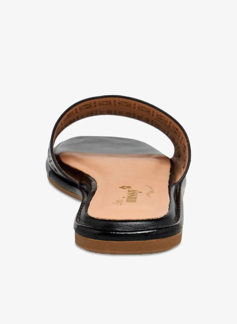 Little Missy BLACK Girls Perforated Slide Sandals for Women | Best Price UAE