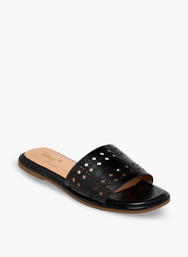 ليتل ميسي Girls Perforated Slide Sandals