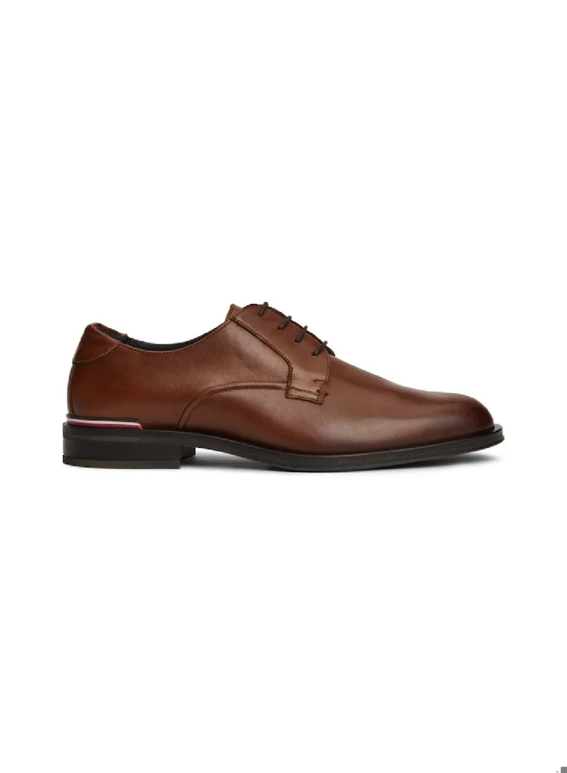 TOMMY HILFIGER Men's Leather Derby Dress Shoes -  Leather upper, Brown