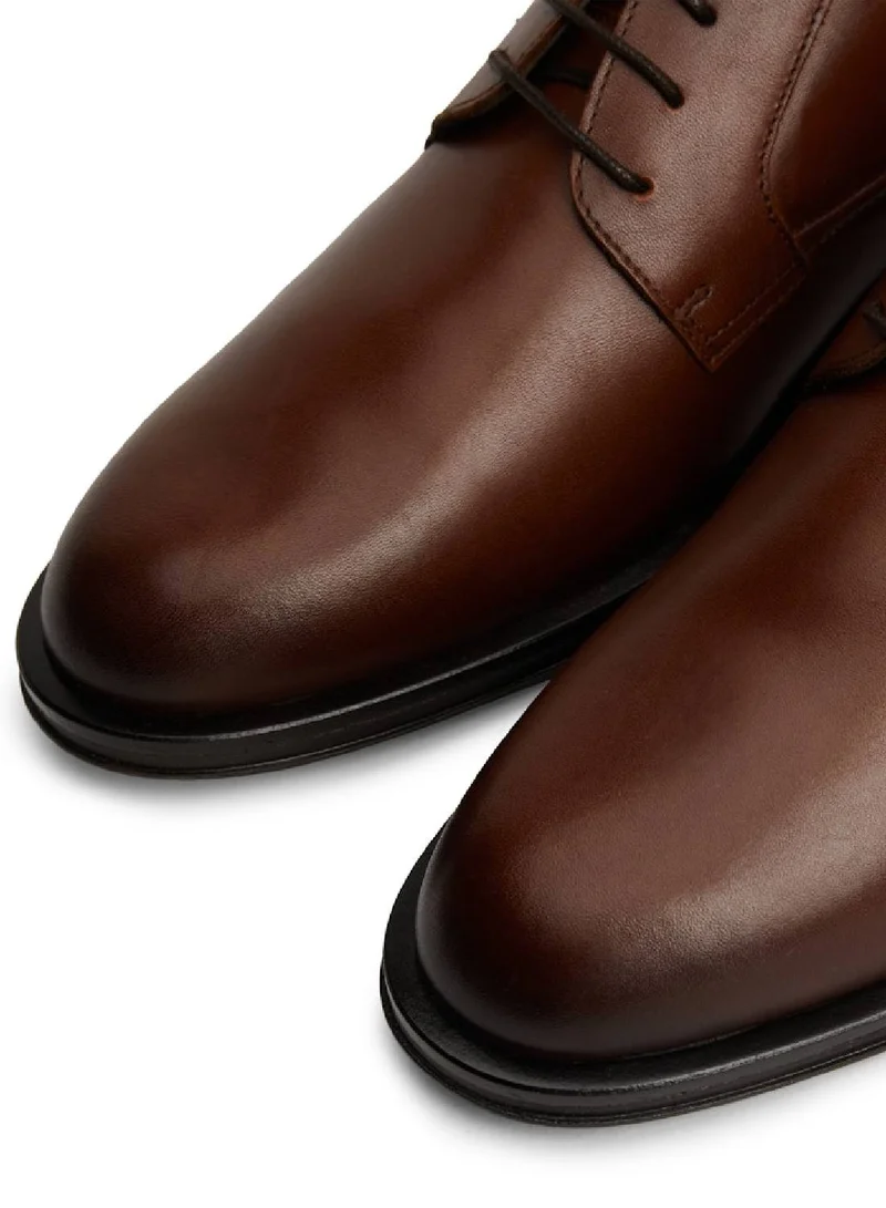 TOMMY HILFIGER Men's Leather Derby Dress Shoes -  Leather upper, Brown