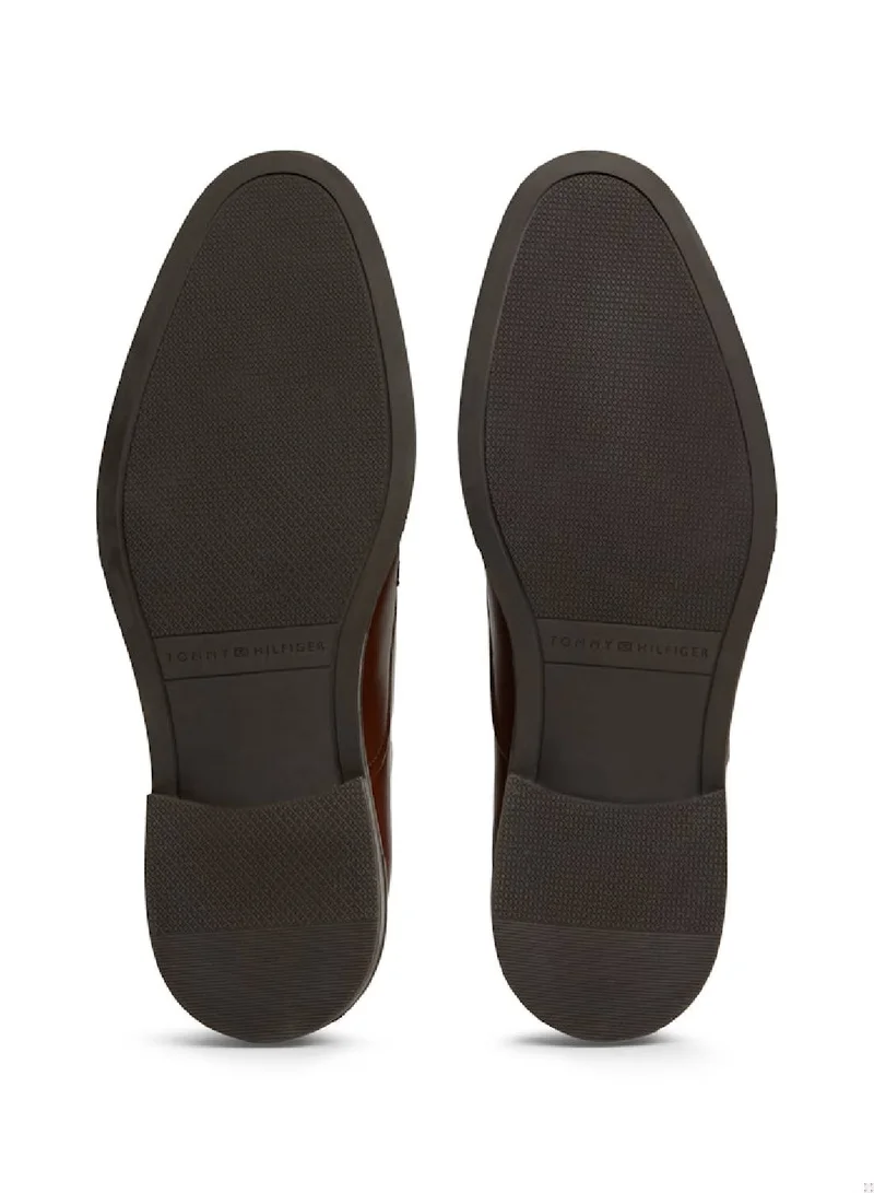 TOMMY HILFIGER Men's Leather Derby Dress Shoes -  Leather upper, Brown