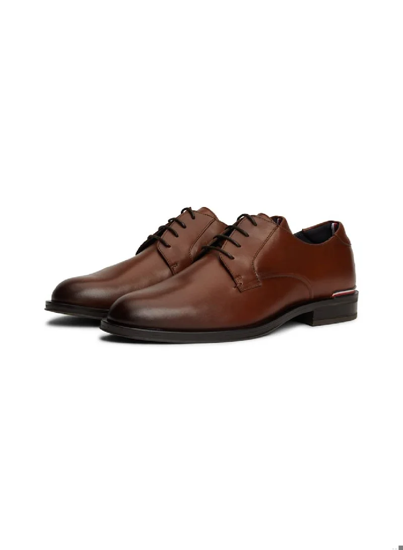 TOMMY HILFIGER Men's Leather Derby Dress Shoes -  Leather upper, Brown