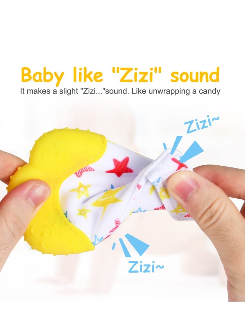 2PCS Baby Teething Set, Infant Soothing Pain Relief for Baby Includes Baby Chew Toy and Silicone Mitten Teether Glove  - Image 4