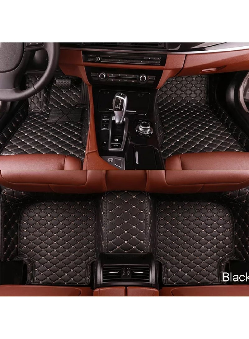 Generic Universal Floor Mat for Car - Black - 5 Pcs Set Premium Quality High Quality Rexine - Image 1