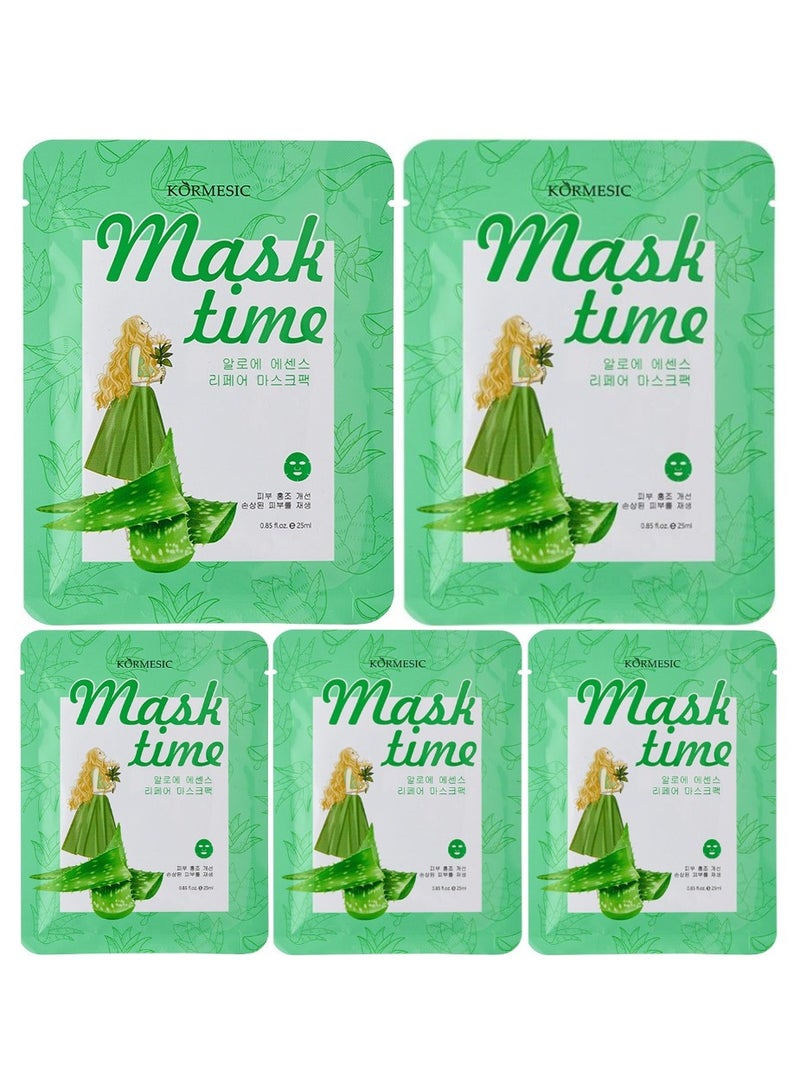 Kormesic Aloe Vera Essence Mask - 25ml x 5 Sheets - Image 1