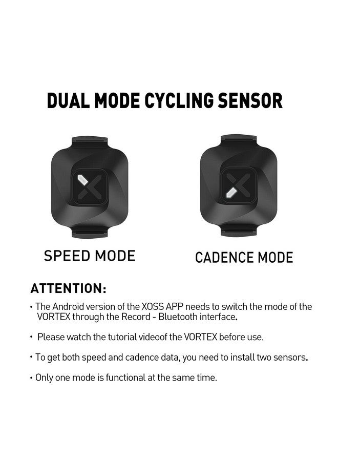 Xoss Vortex Cadence And Speed Sensor Wireless Ipx7 Waterproof - 300 Hours Dual Modes Bike Sensor Ant+/Bluetooth 4.0 Compatible For Cycling Computer - 2 Pack - Image 3