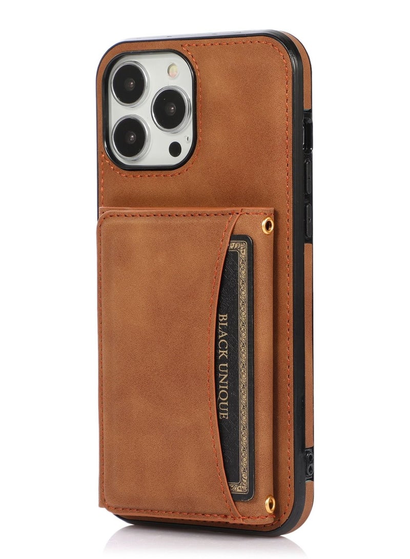 Suteni Back Cover Leather Card Slots Phone Case for iPhone - Image 1