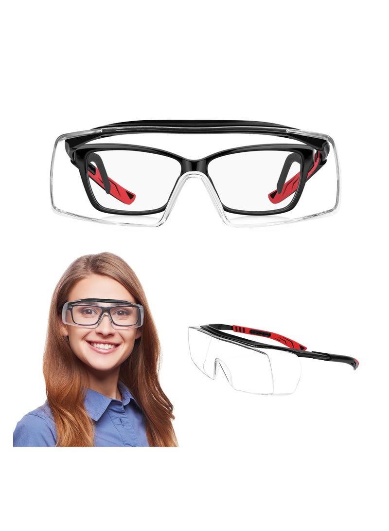 SYOSI Safety Goggles Over Glasses, Anti-Fog Clear Wraparound Lens, Fog and Scratch-Resistant Over Glasses, Anti-Scratch Lab or Shooting Glasses Eye Protection, Adjustable, UV Protective Eyewear - Image 1
