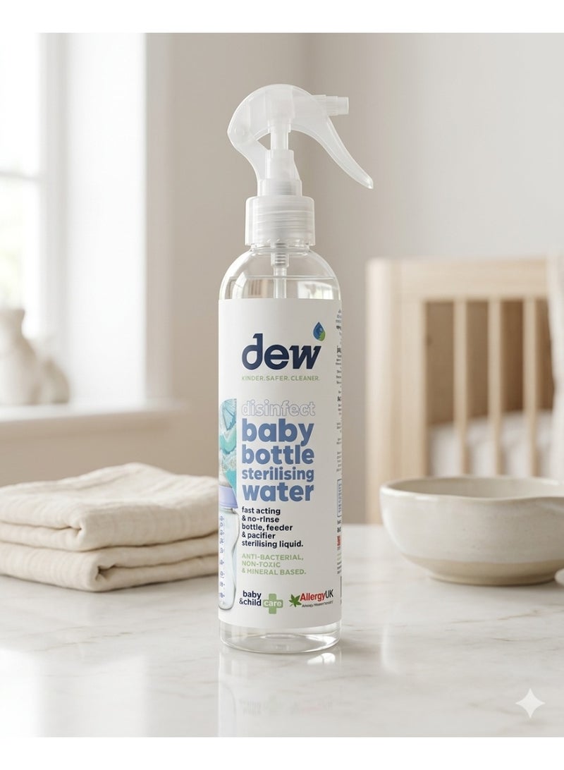 Dew Baby Bottle Sterilising Water Spray – 100% Mineral Based & Non-Toxic Disinfectant | No-Rinse Antibacterial Steriliser for Bottles, Teats & Soothers | Allergy UK Approved, Safe for Newborns & Infants - Image 1