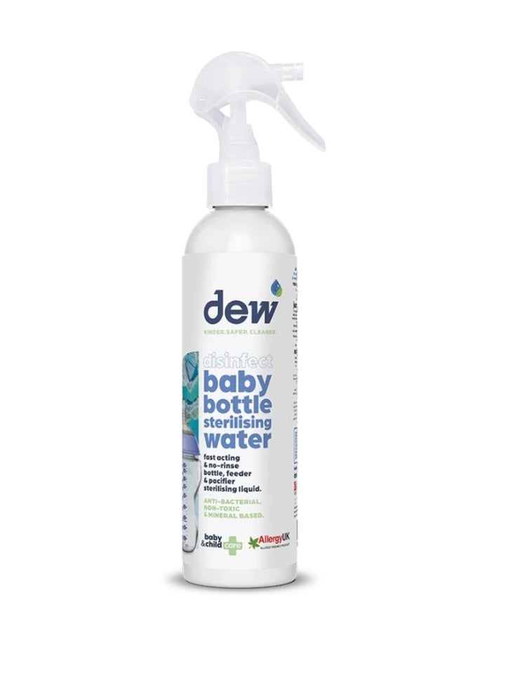 Dew Baby Bottle Sterilising Water Spray – 100% Mineral Based & Non-Toxic Disinfectant | No-Rinse Antibacterial Steriliser for Bottles, Teats & Soothers | Allergy UK Approved, Safe for Newborns & Infants - Image 2