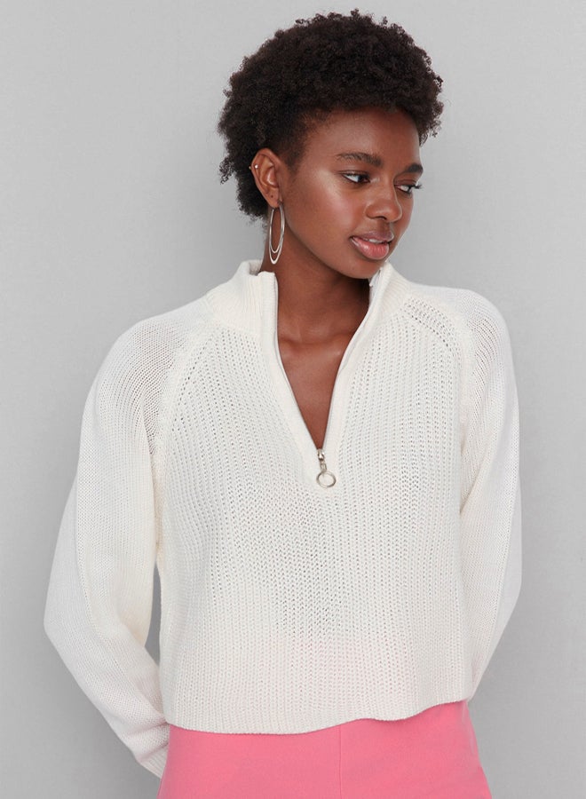 trendyol Ecru High Collar Knitwear Sweater - Image 2