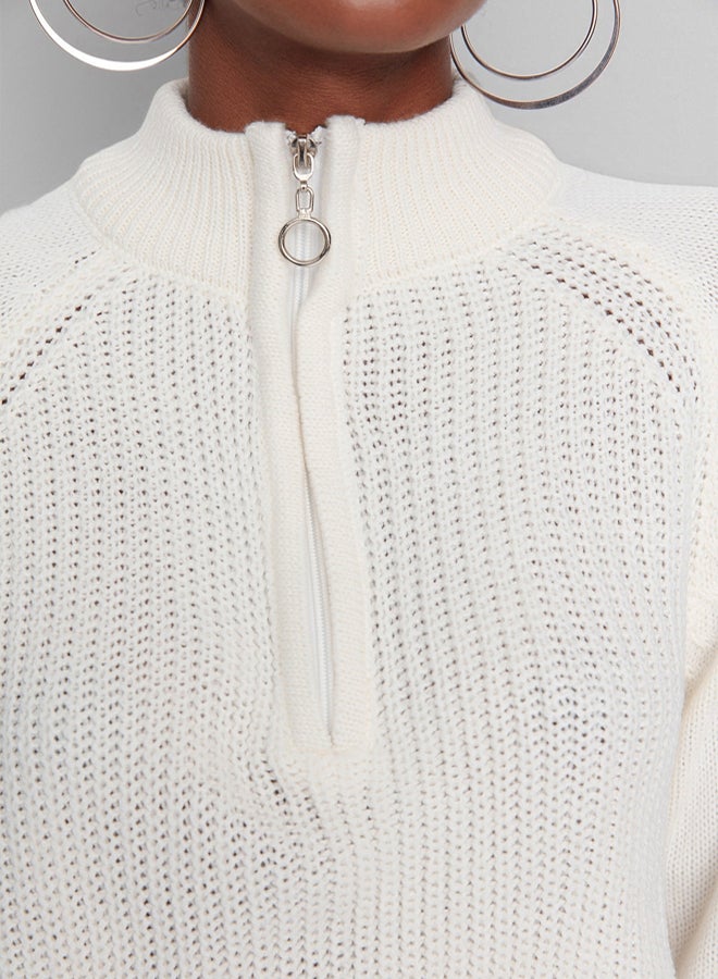 trendyol Ecru High Collar Knitwear Sweater - Image 4