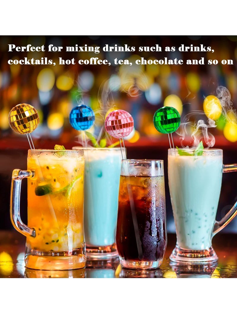 Excefore مخفقات مشروبات كرات ديسكو، ١٥ قطعة بألوان ٥ كرات مرآة بلاستيكية دائرية، عيد ميلاد، حفل زفاف، متجر - Image 2