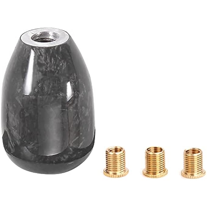 rayihni muge racing Forged Real Carbon Fiber Shift Knob Gear Shifter Knobs Universal Shifter for Most ManualAutomatic Car with 3 Adapters - Image 2
