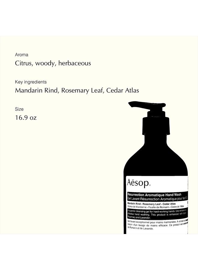 Aesop غسول يدين عطر الإحياء | 500 مل/16.9 أونصة | خالي من البارابين، غير مختبر على الحيوانات ونباتي - Image 3