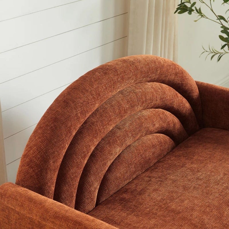 Comfynest Modern Curved Loveseat in Ocher - Image 3