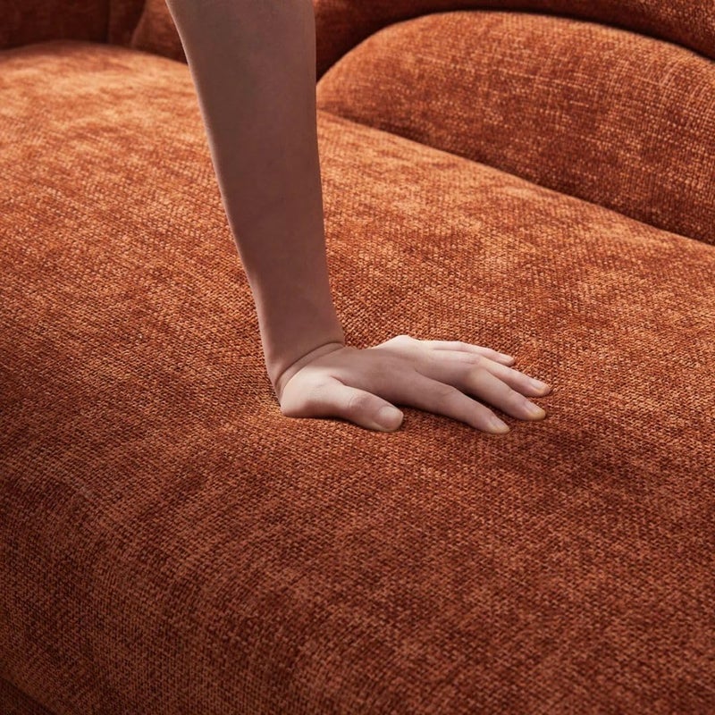 Comfynest Modern Curved Loveseat in Ocher - Image 4