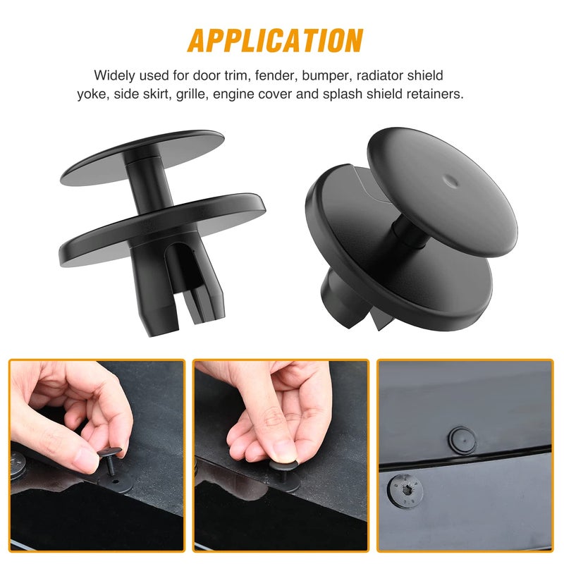GOOACC 120PCS Car Bumper Retainer Clips & Nylon Fasteners Rivet Kit 5mm 6mm 7mm 9mm 10mm For Bumper Fender Hood Trunk Septum windshield Lower Air Duct Front Seat Upholstery, with 1PC Fastener Remover - Image 5