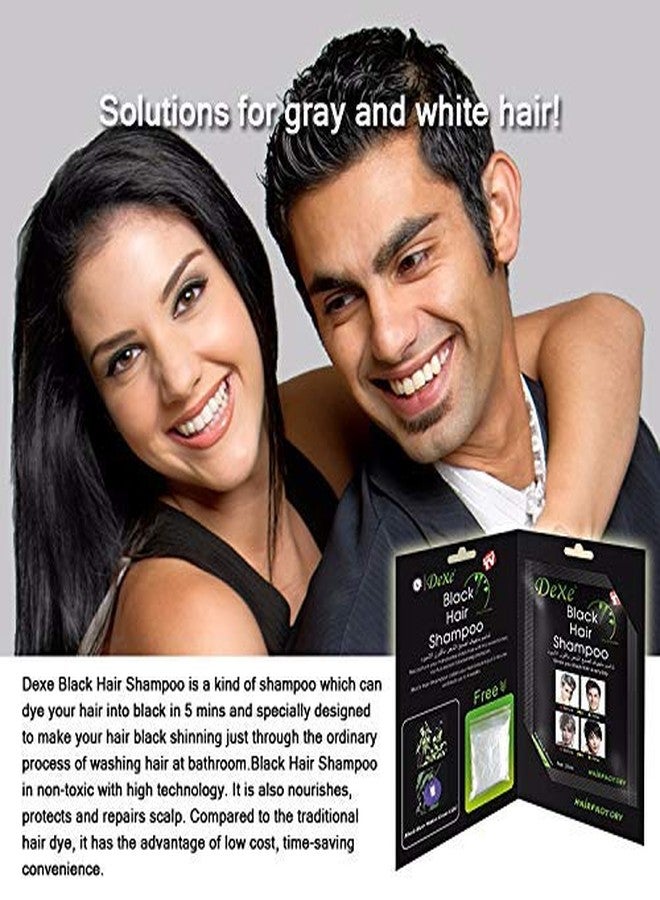 Dexe Black Hair Shampoo for Men and Women - 10 packets - Image 4