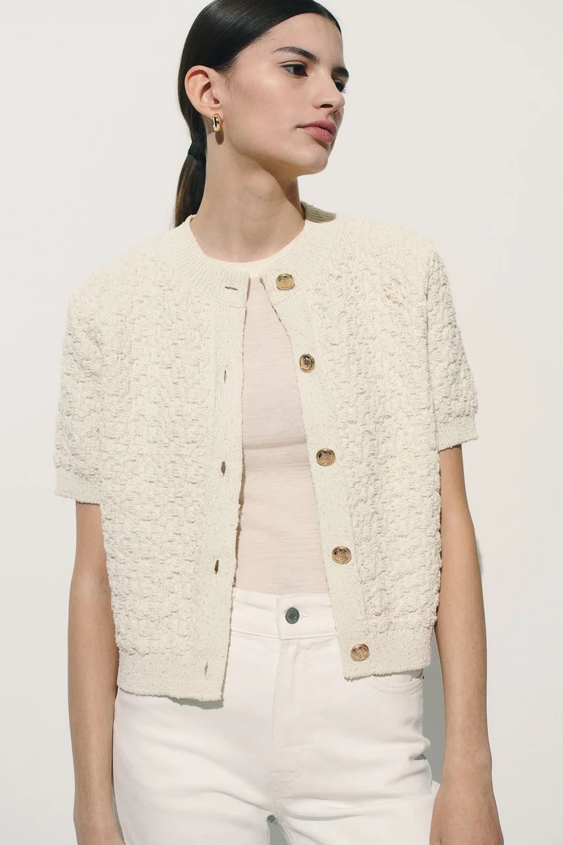 H&M Textured-knit cardigan