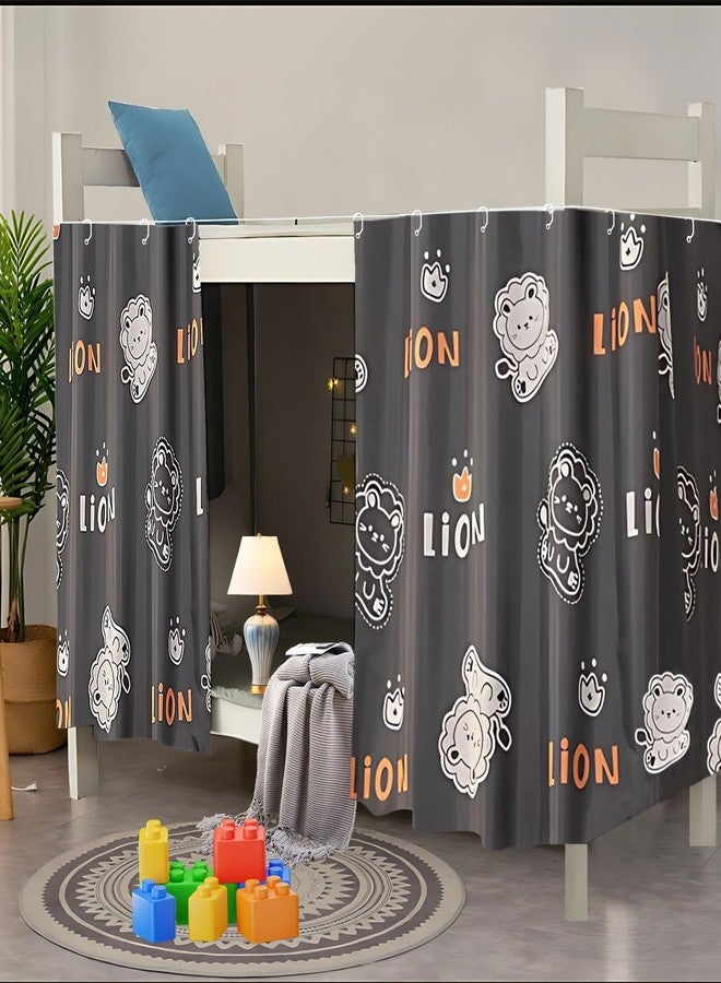 CHELEI2019 2Pcs Blackout Bunk Bed Curtains,Thickened Canopy Students Single Bed Dorm Privacy Room,Lion - Image 1