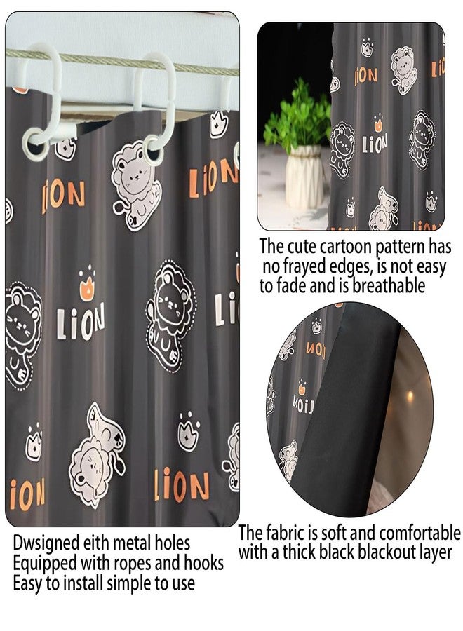 CHELEI2019 2Pcs Blackout Bunk Bed Curtains,Thickened Canopy Students Single Bed Dorm Privacy Room,Lion - Image 2