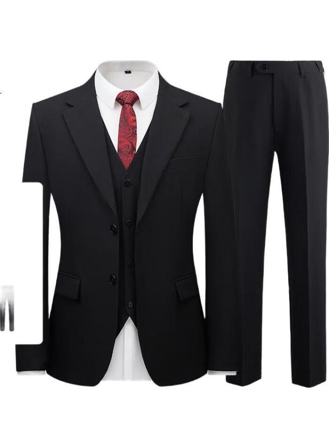 Patova Men's Slim Fit Professional Suit Men's Suit Business Suit Wedding Dress Men's Navy Blue XL - Image 3