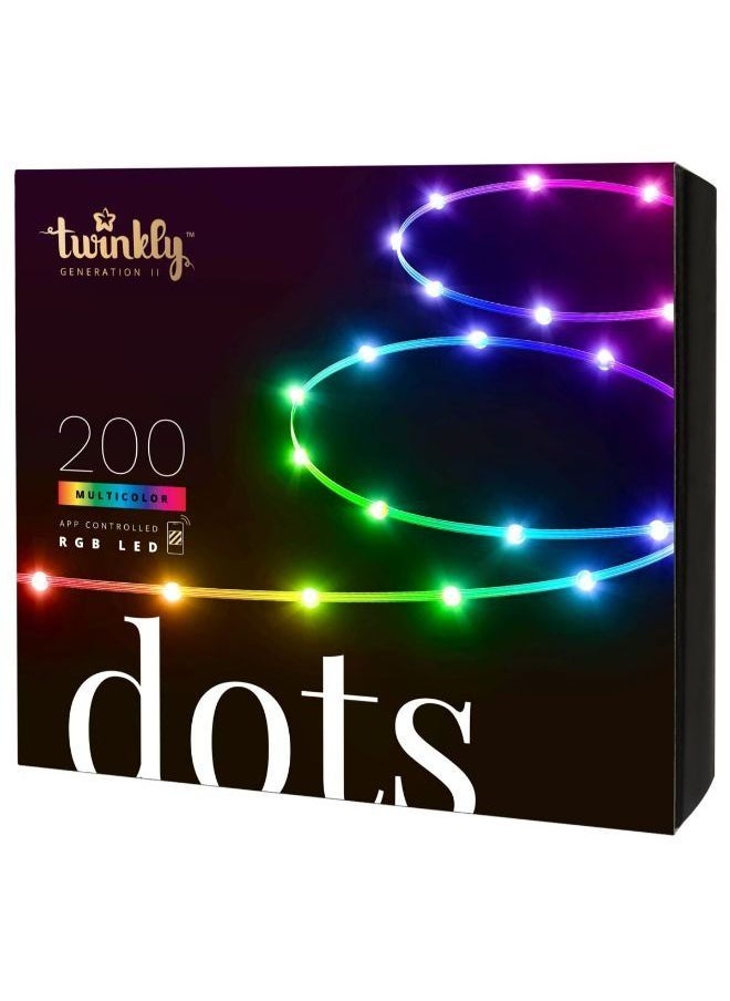 TWINKLY DOTS Starter Kit 10M - 200 LEDs RGB App-Controlled LED Light String Gen II - Transparent