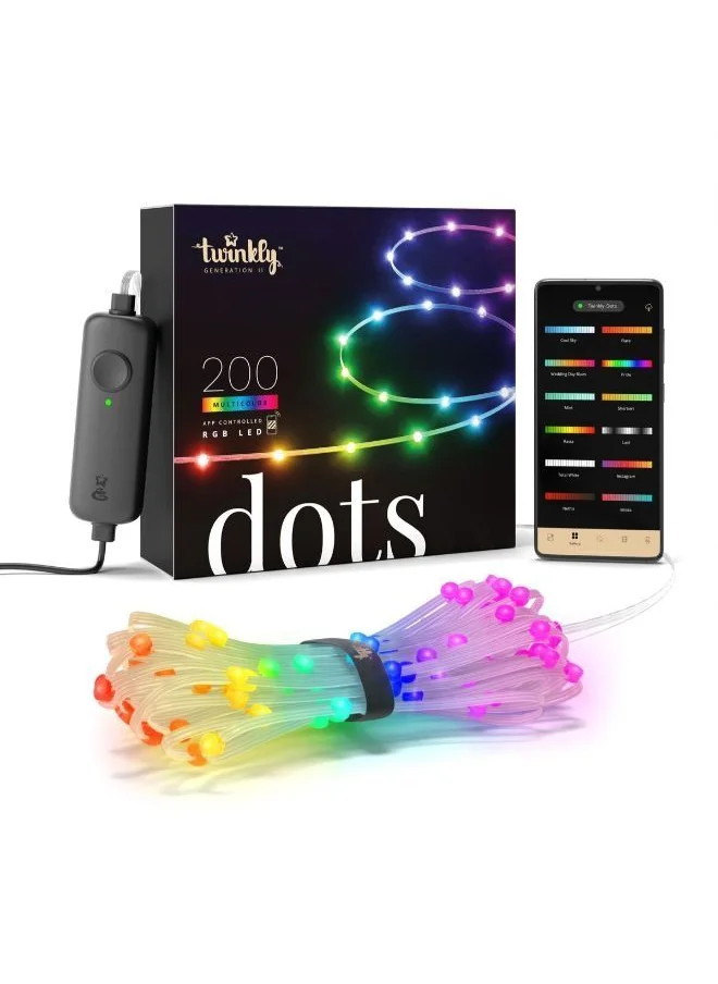 توينكلي TWINKLY DOTS مجموعة المبتدئين 10M - 200 المصابيح RGB التطبيق التي تسيطر عليها سلسلة ضوء LED الجيل الثاني - شفاف