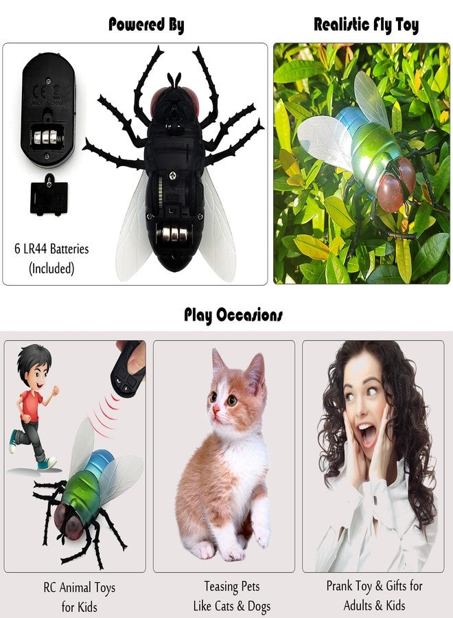 Tipmant Realistic RC Flies Remote Control Insect Animal Vehicle Car Prank Toys Pet Cat Dog Teasing Kid Birthday Gifts - Image 3
