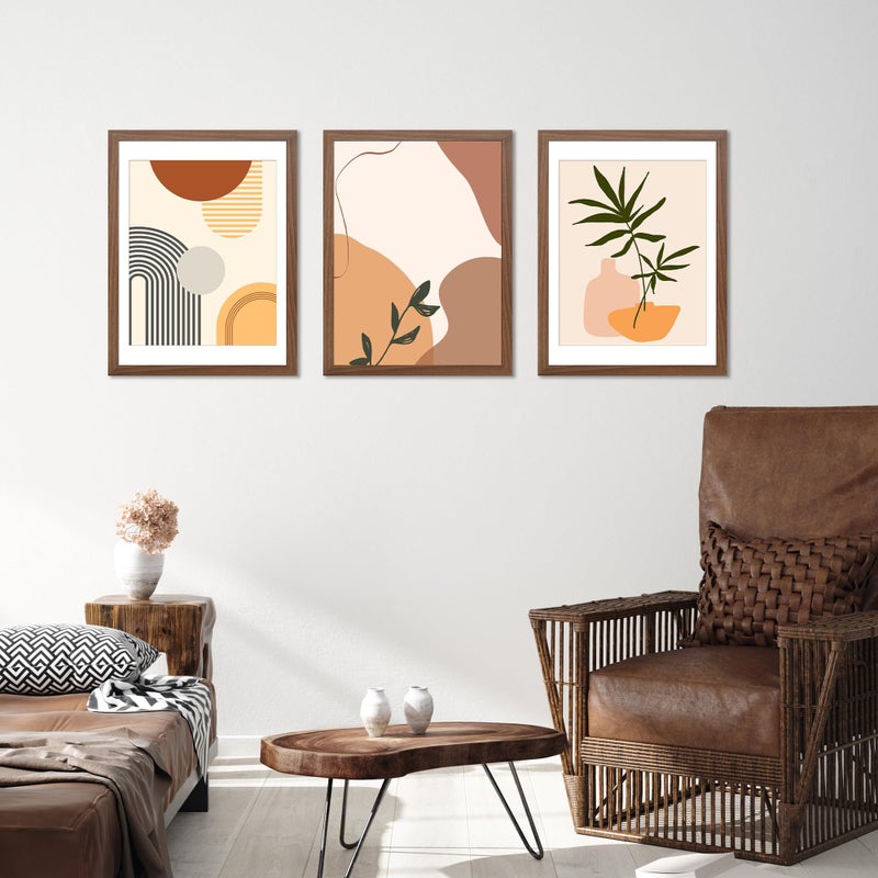 YESKAY 18x24 Picture Frame Brown Set of 3, Display Pictures 16x20 with Mat or 18 x 24 Without Mat, Poster Frames 18x24 for Wall Hanging Horizontal and Vertical - Image 2