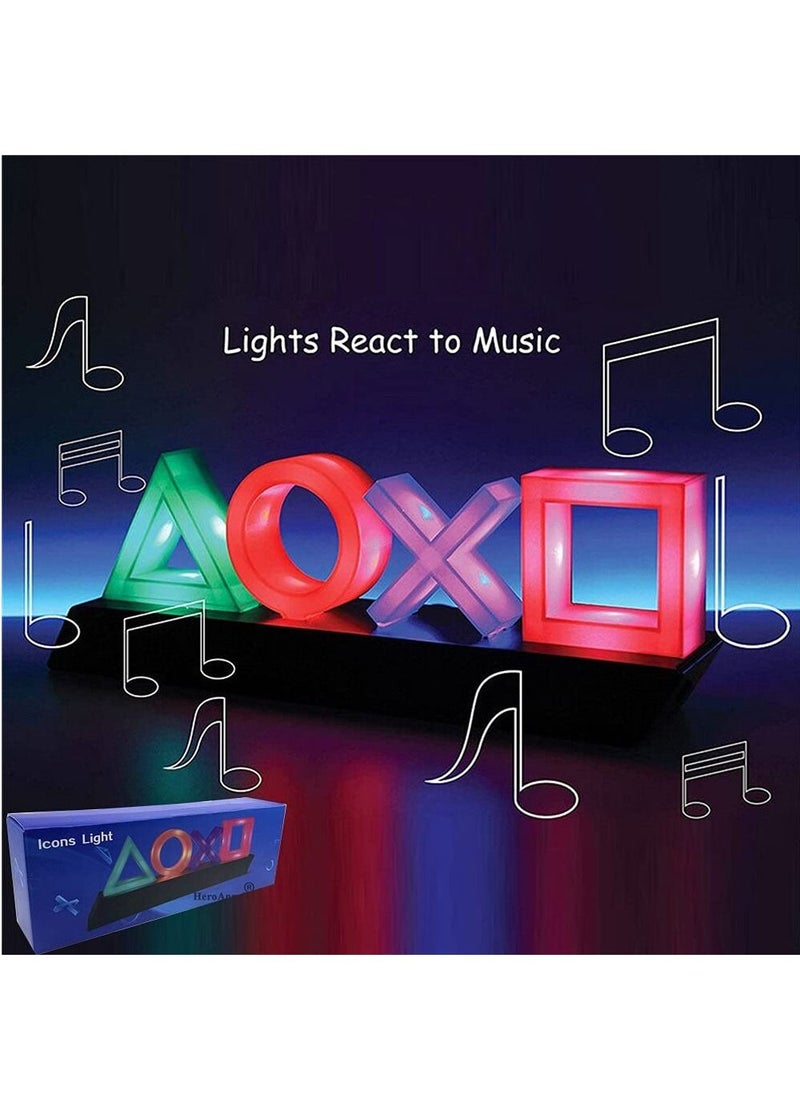 Generic - For PS4 PS5 Paladone Playstation Icons Light with 3 Light Modes - Music Reactive Game Room Lighting - Image 1