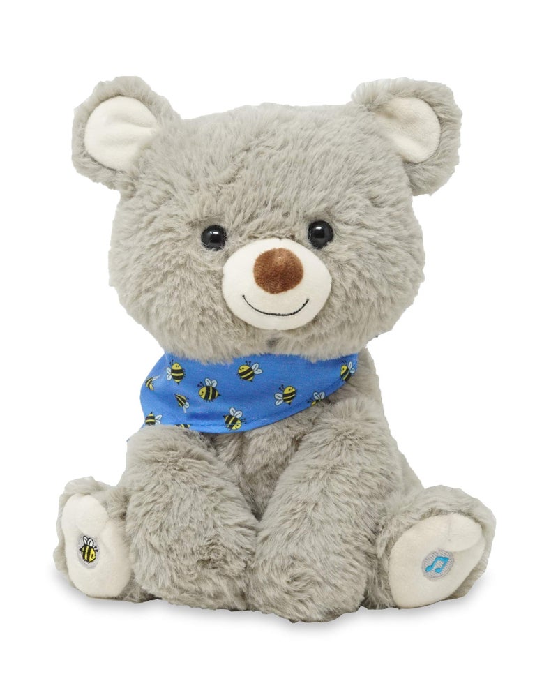 Cuddle Barn My Bear Coby  Animated Bear Cub Stuffed Animal 11 Gray Singing Plush Toy - Image 2