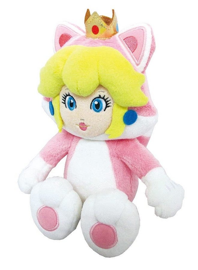 Nintendo Little Buddy Super Mario Neko Cat Peach Plush, 10" - Image 1