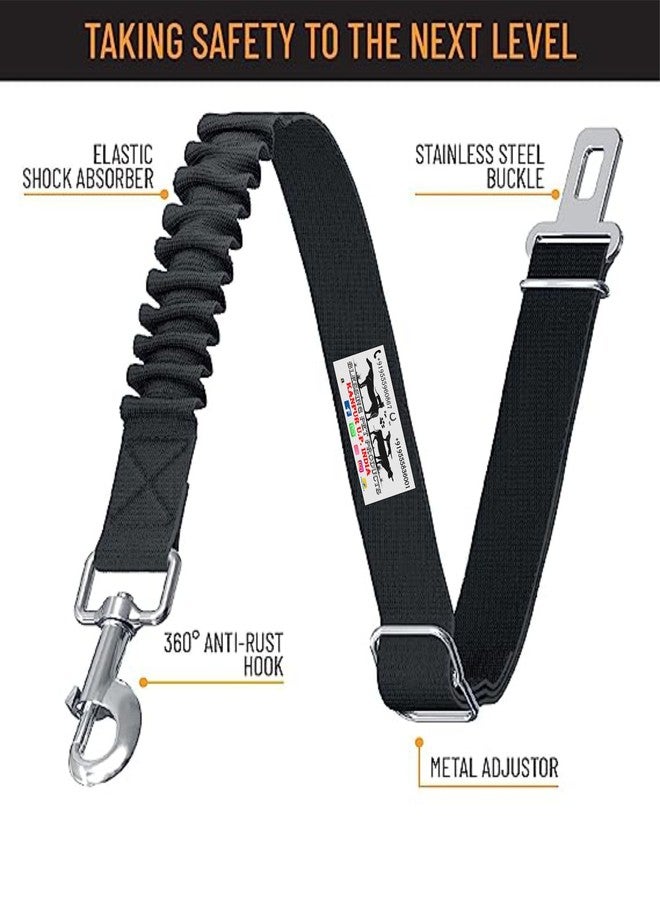 BLESSING PET SUPPLY Dog Seat Belt 2 Pack Dog Car Seatbelts Adjustable Pet Seat Belt for Vehicle Nylon Pet Safety Seat Belts Heavy Duty & Elastic & Durable Car Seat Belt for Dogs, Cats and Pets - Image 2