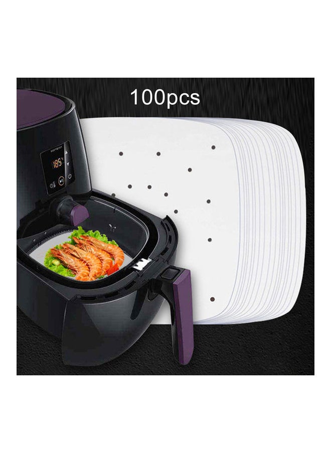 NIBEMINENT 100-Piece Perforated Square Non-stick Air Frying Paper White 8.5cm  - Image 1