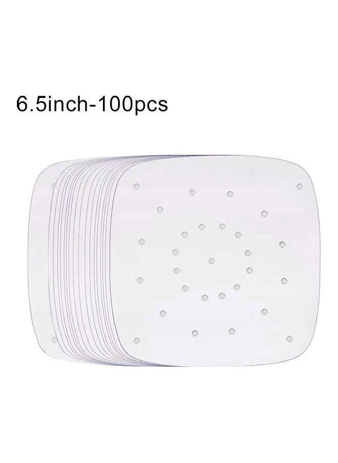 NIBEMINENT - 100-Piece Perforated Square Non-stick Air Frying Paper White 8.5cm - Image 1