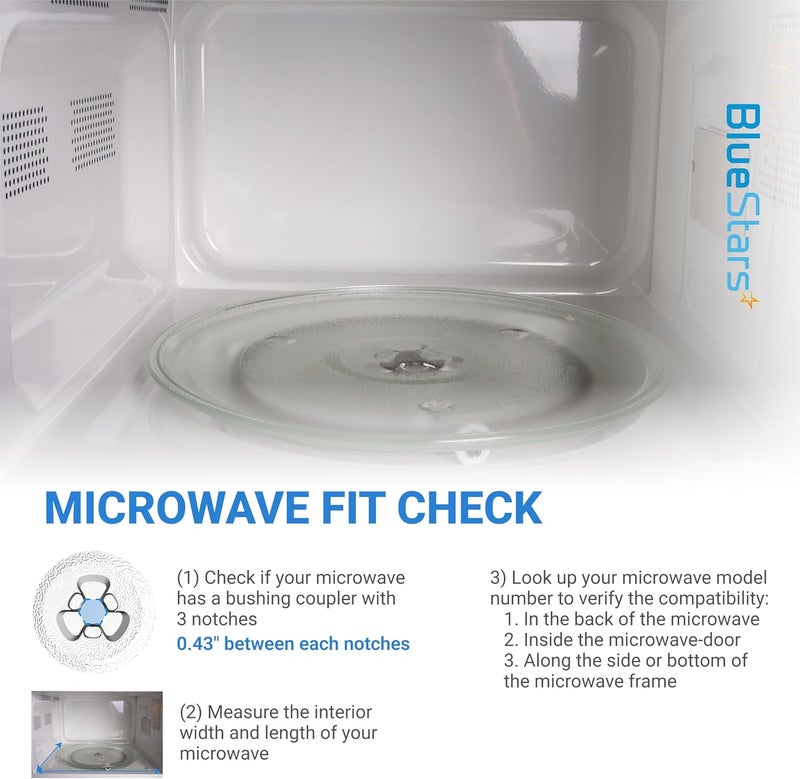 [مُحدّث 2025] طبق زجاجي للميكروويف من بلو ستارز 10.6 بوصة/27 سم - بديل لـ WB48X21336 BT-3112 - متوافق مع أفران الميكروويف من باناسونيك وفاربروير وهاي بوينت وتوشيبا وهاير - صينية دوارة متينة من النوع Y - Image 5