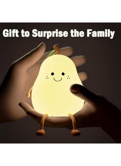 MOXO Night Light for Kids Cute Silic Nursery Pear Lamp for Baby and ToddlerFruit NightLight for Boys and GirlsSquishy Night Lamp for BedroomKawaii Bedside Lamp for Kids Room (Pear)  - Image 2