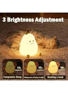 MOXO Night Light for Kids Cute Silic Nursery Pear Lamp for Baby and ToddlerFruit NightLight for Boys and GirlsSquishy Night Lamp for BedroomKawaii Bedside Lamp for Kids Room (Pear)  - Image 5