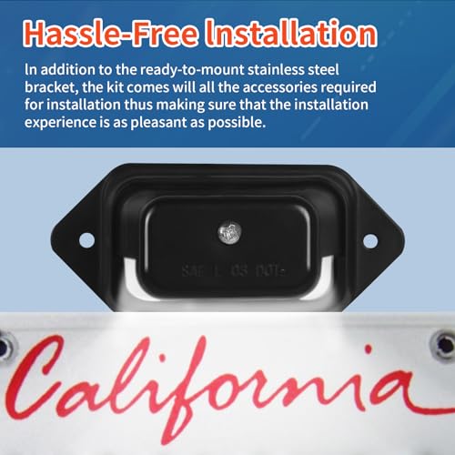 WUSHIXAN LED License Plate Light, Trailer License Plate Holder-Bracket Mount, Waterproof 12V DC License Tag Light, Universal Submersible Tag Lamp for Auto Work Utility Flat Bed Box Semi Truck RV - Image 3