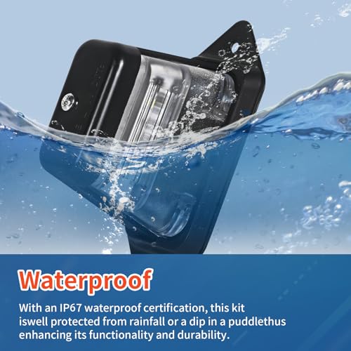 WUSHIXAN LED License Plate Light, Trailer License Plate Holder-Bracket Mount, Waterproof 12V DC License Tag Light, Universal Submersible Tag Lamp for Auto Work Utility Flat Bed Box Semi Truck RV - Image 4