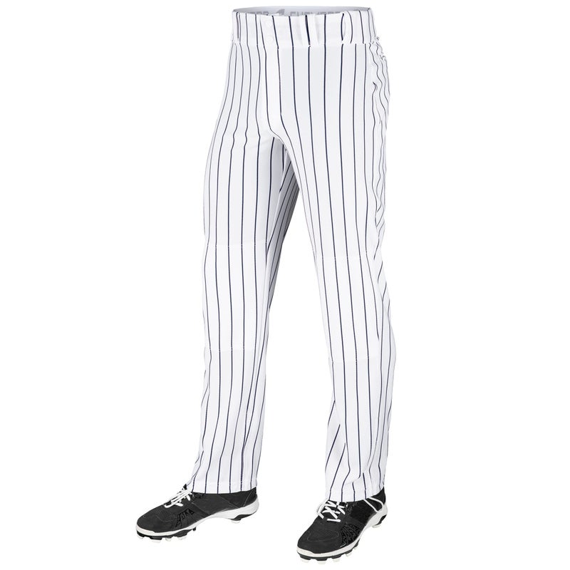 CHAMPRO Men' Champro Adult Pinstripe Ob Triple Crown Open Bottom Baseball Pant, White, Navy, X-Large US
