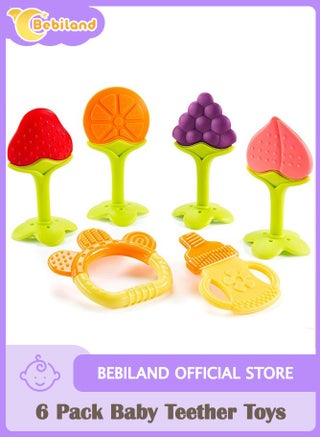 6 Pack Baby Teether Toys, Newborn Infant Baby Teethers Freezer Safe Silicone Baby Teether Toys, Teething Toys for Babies 0-6 Months - pzsku/ZFD04D5F3B1B90CC73FF3Z/45/_/1735548499/8c7f6686-976a-4d82-b920-3b2f810be2b6
