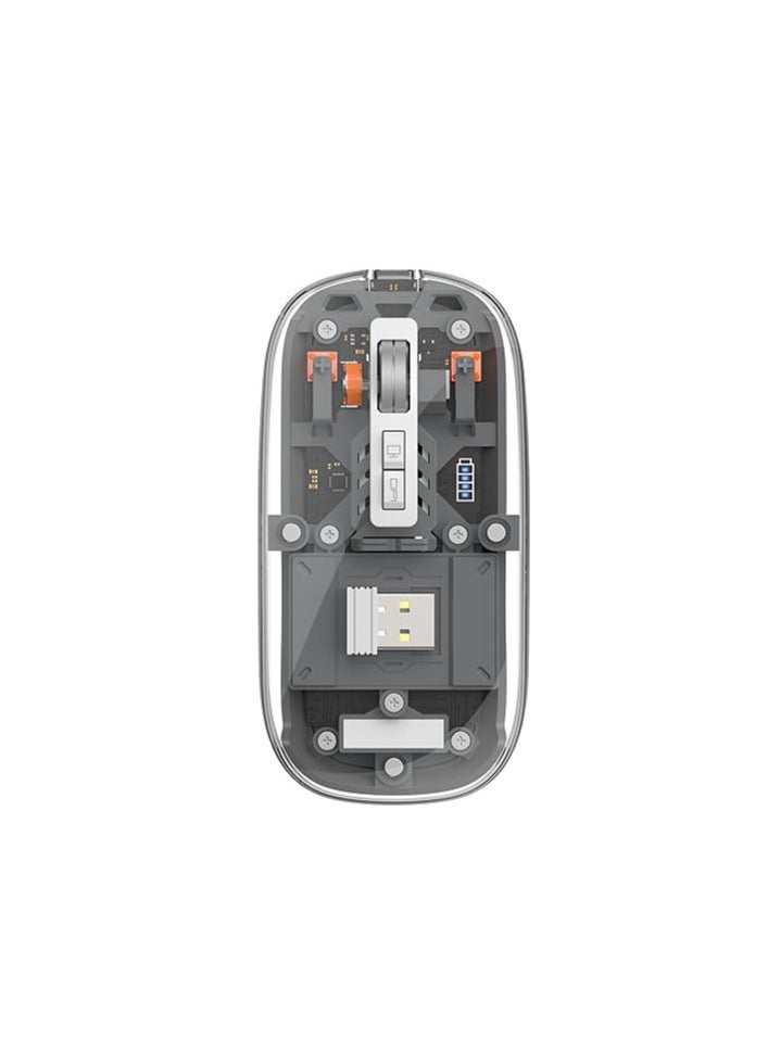 Devon - Devon Transparent Wireless Gaming Mouse Bluetooth Dual Mode Adjustable 3-Device Simultaneously for PC Mac Laptop Multicolor - Image 1