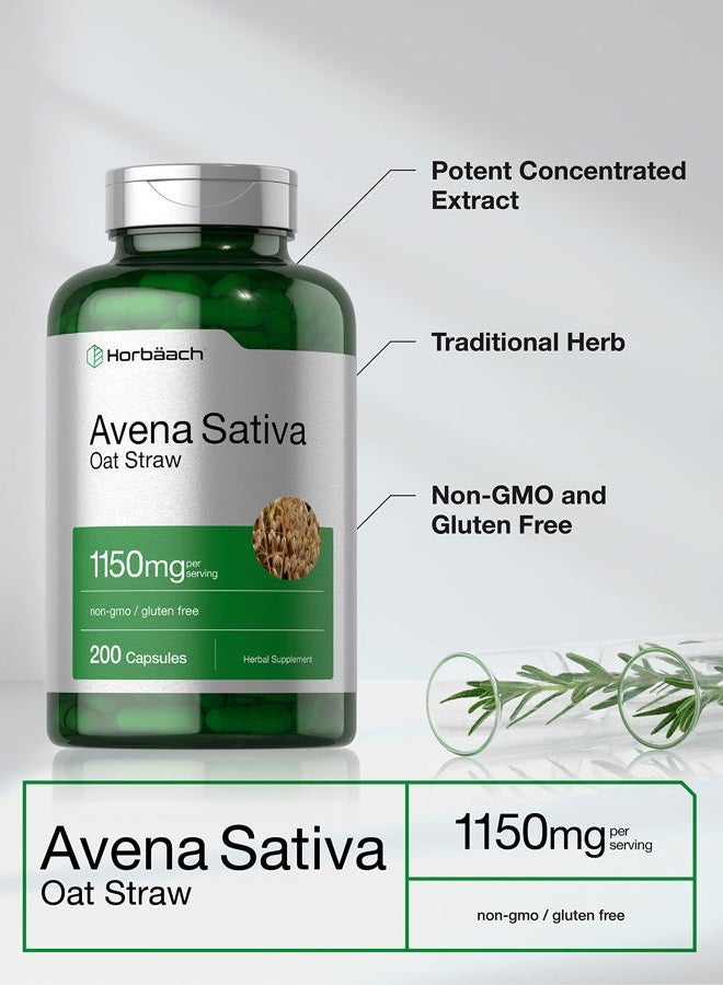 Horbäach Avena Sativa Extract 1150 mg 200 Capsules Oatstraw Extract Non-GMO, Gluten Free by Horbaach - Image 3