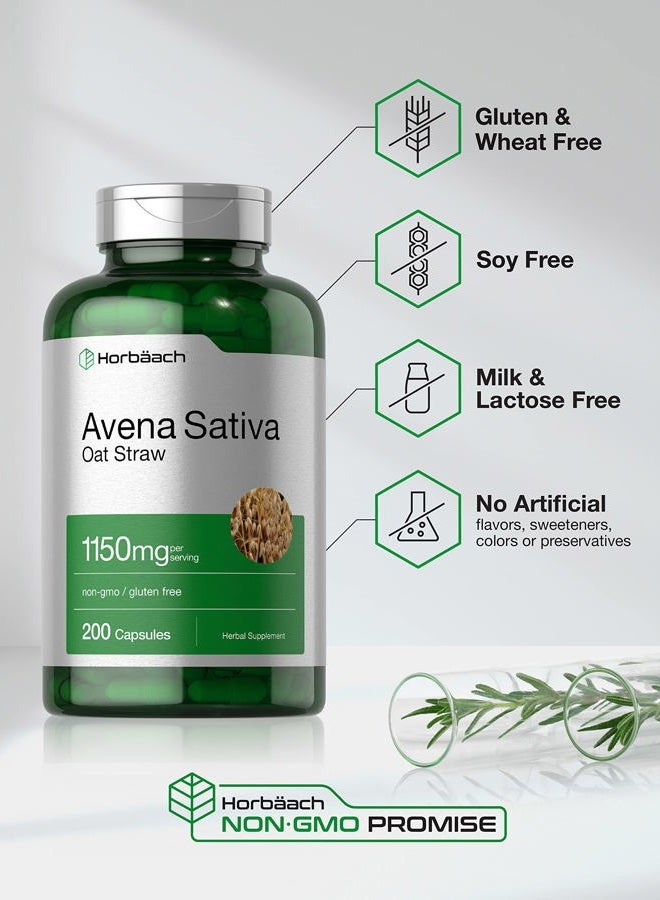 Horbäach Avena Sativa Extract 1150 mg 200 Capsules Oatstraw Extract Non-GMO, Gluten Free by Horbaach - Image 4