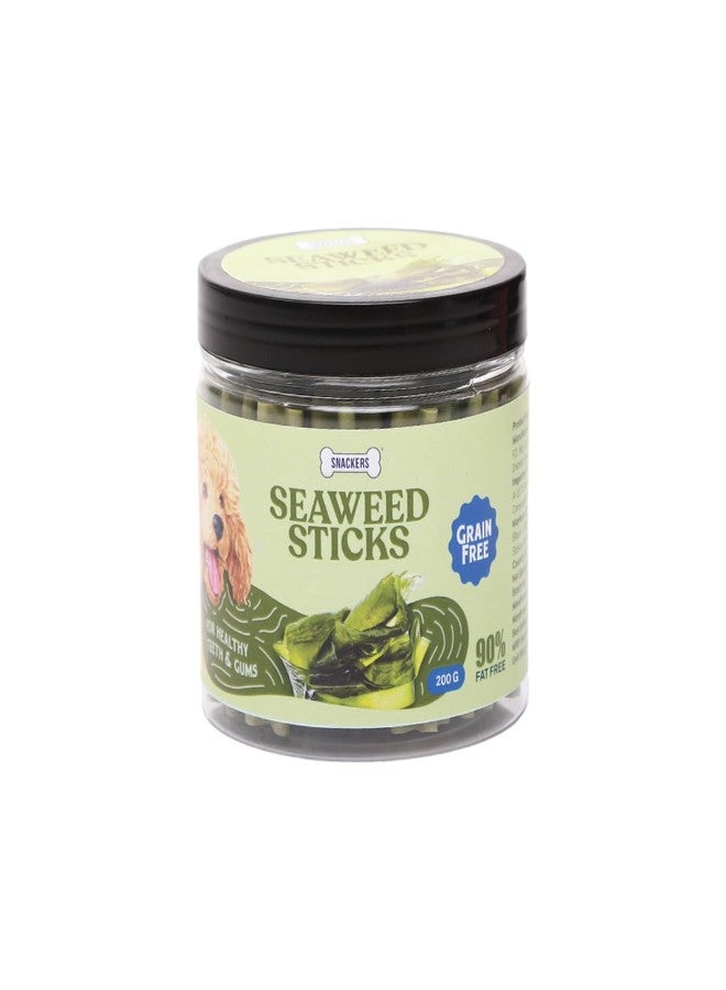 Snackers Twisted Seaweed Sticks Dog Treats with Jar 200g | Grain-Free Healthy Chews for Dogs | Supports Teeth & Gums - Image 5