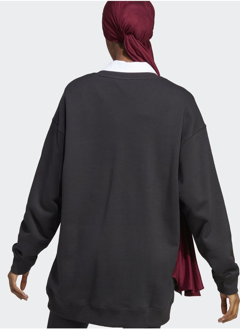 Adidas - Essentials Big Logo Oversized French Terry Sweatshirt - Image 1