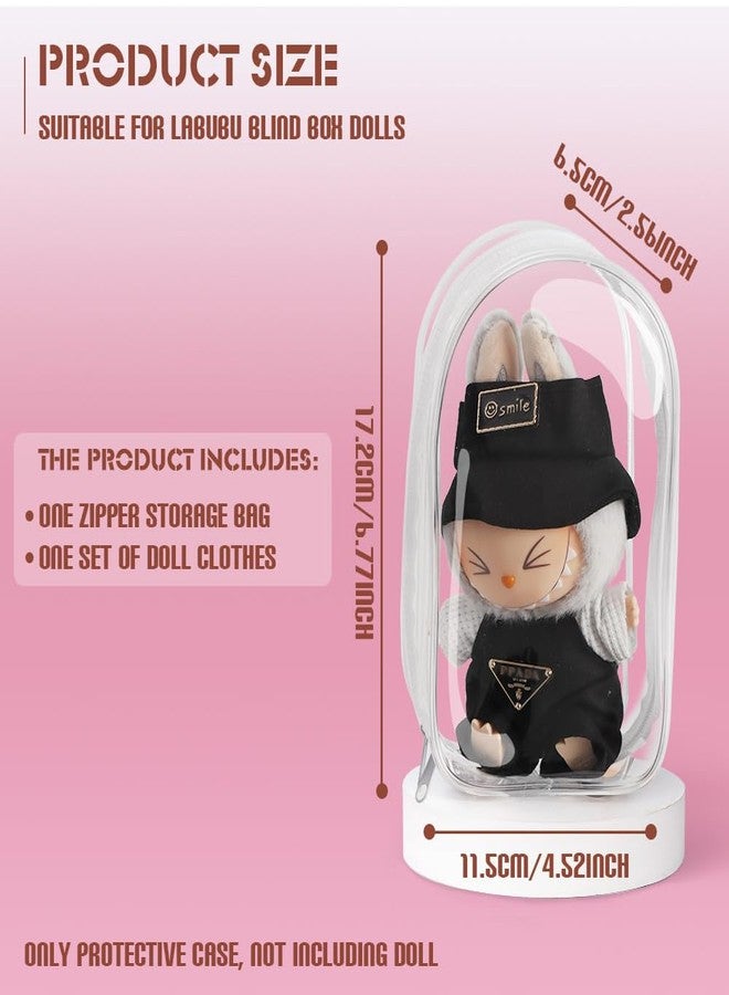 WALLFID Clear Figure Display Bag,for Protective Blind Box Figures,17cm Dustproof Anti-Collision Display Bag for Outside,Come with Doll Clothes,Blind Box Display Pouch for Fans and Collectors (Pink) - Image 4